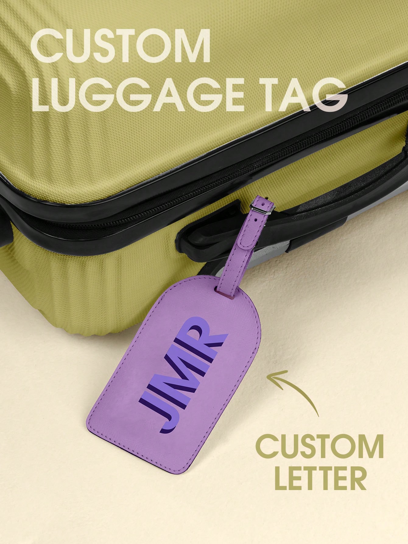 Women Fashion Images - Étiquette de bagage personnalisée avec initiale,