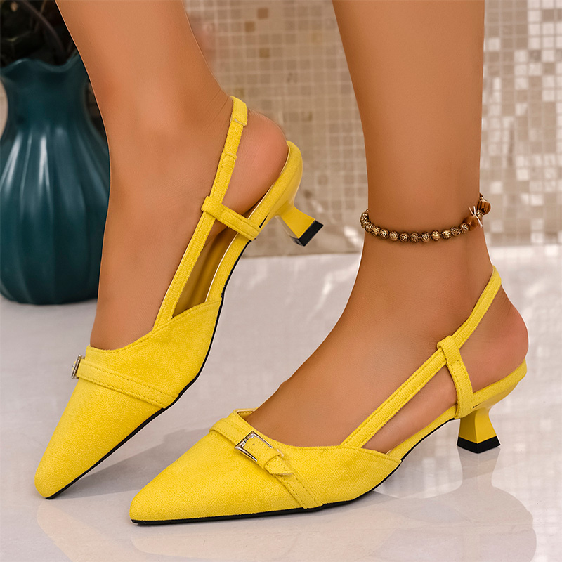 Women'S Fashion Spring 2025 - Mode jaune talons hauts sandales pour