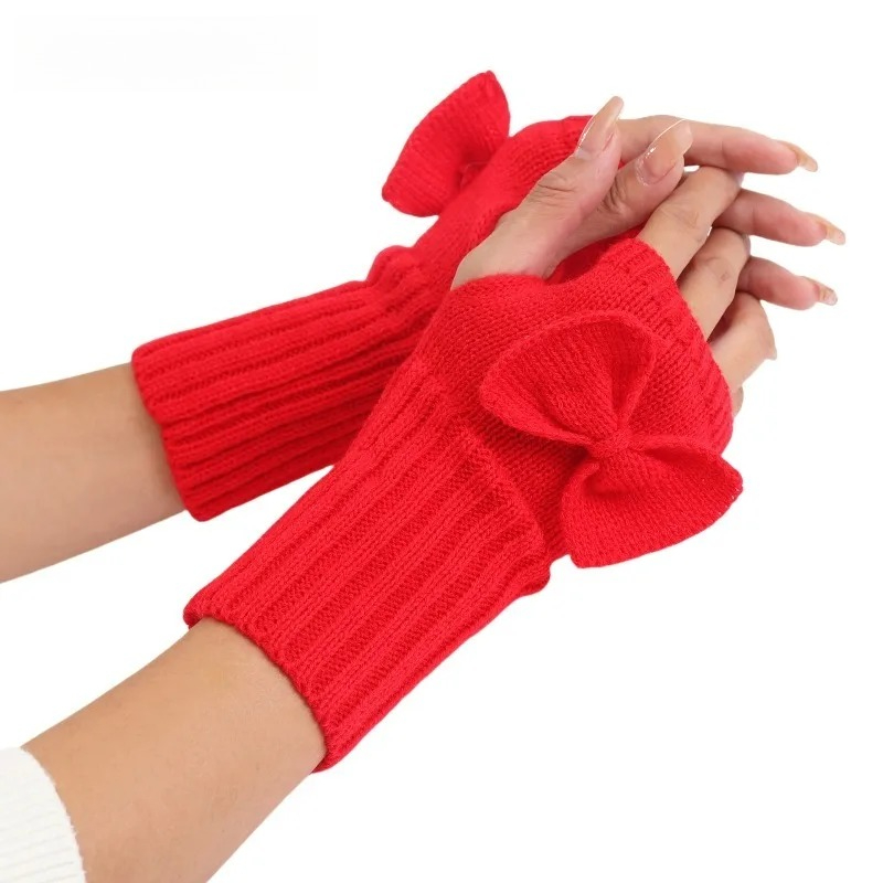 Women Fashion Gloves - Gants sans doigts en tricot avec