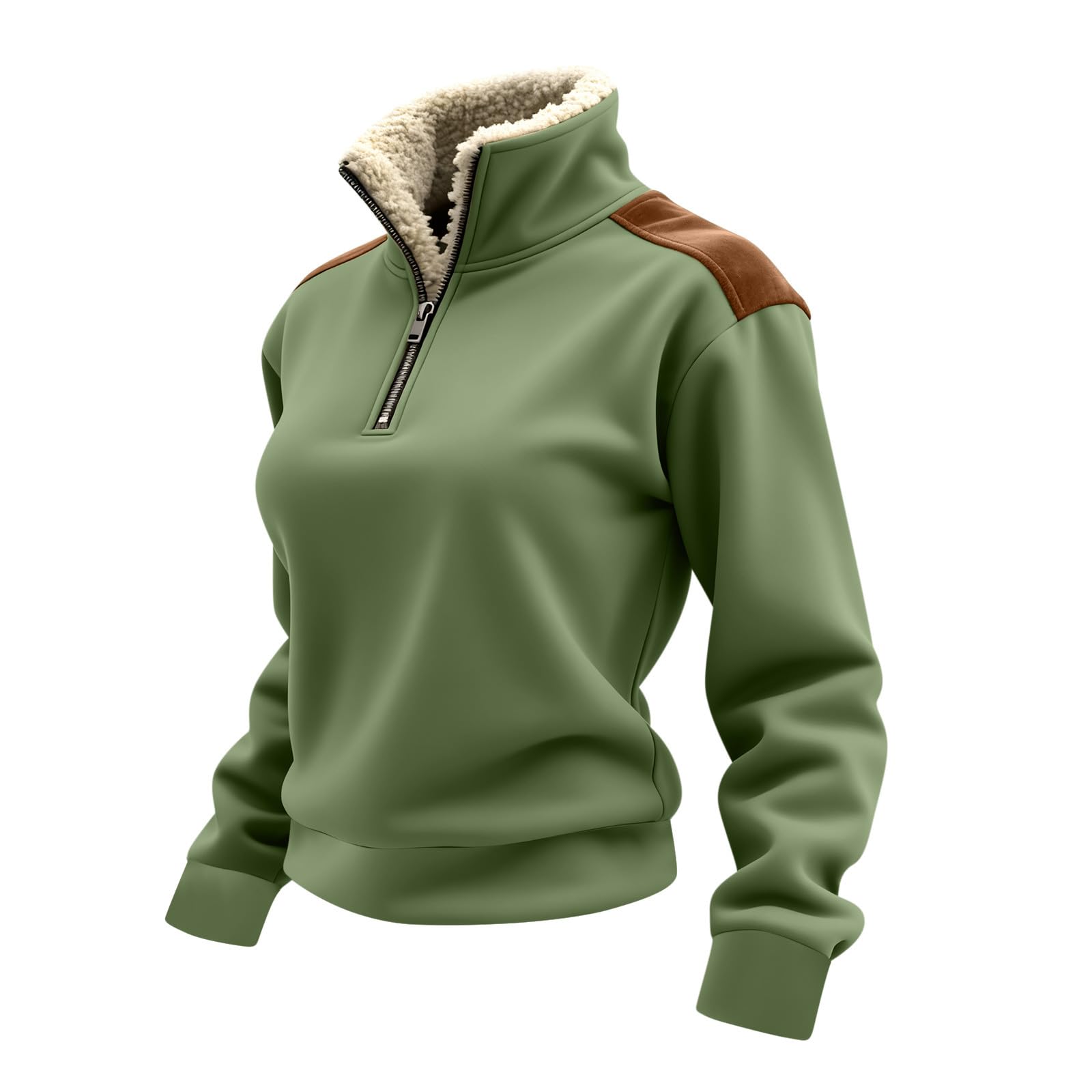 Women'S Fashion Quarter Zip - Hauts à manches longues pour femmes,