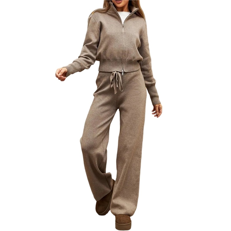 Women'S Fashion Quarter Zip - Pull en maille décontracté pour femme