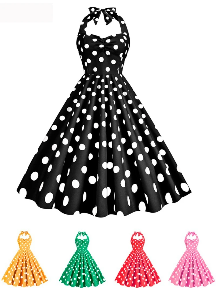 Women'S Fashion In The 1950S - Robe d'été sexy à pois rétro