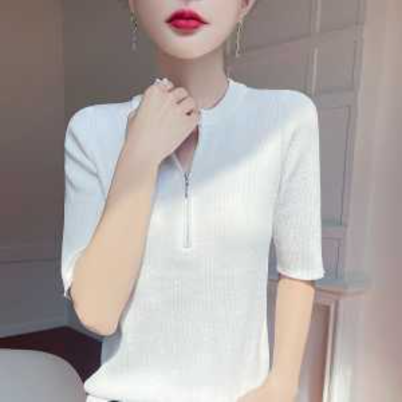 T-shirt en maille rouge pour f - Women'S Fashion Quarter Zip avis et prix