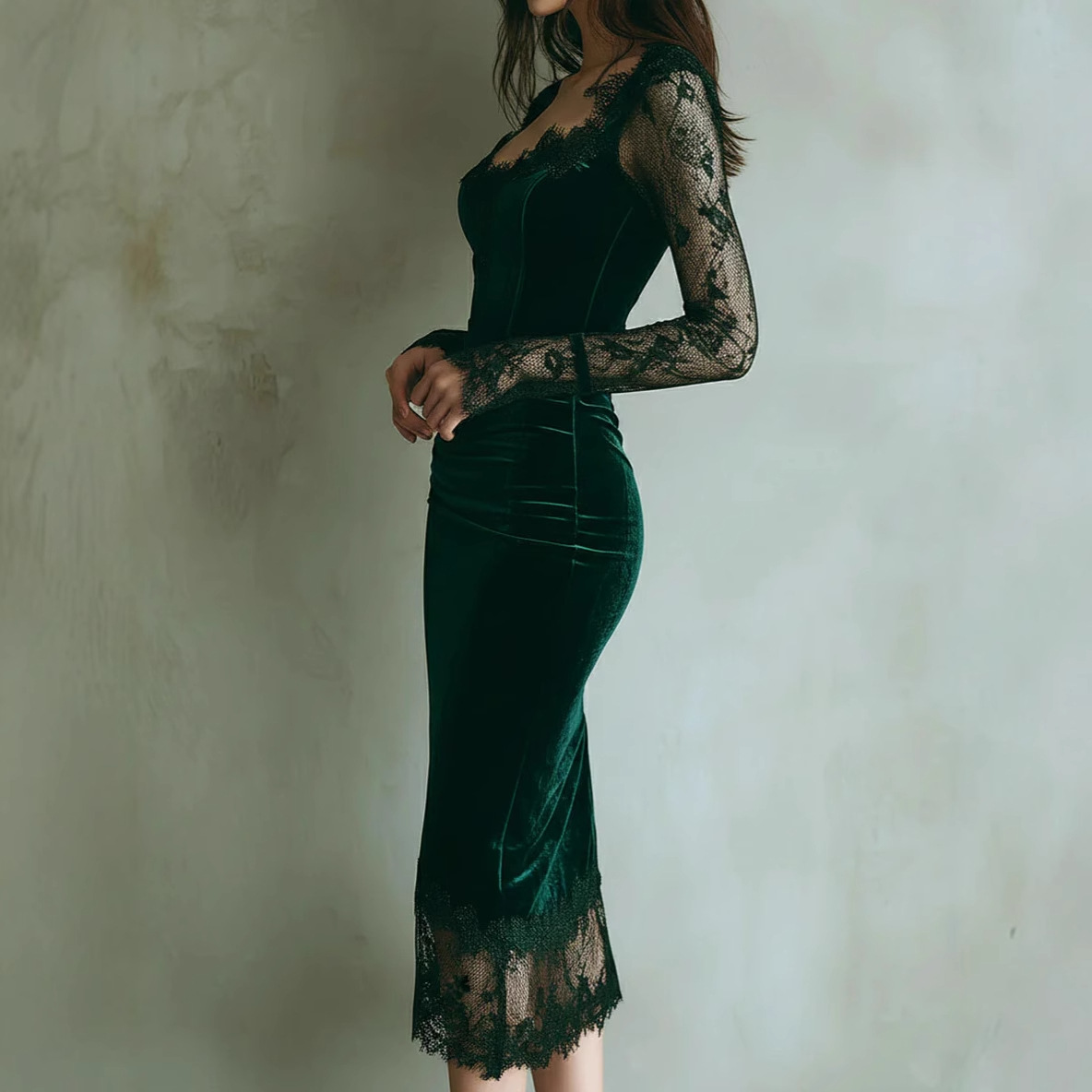 Robe élégante en velours brodé - Women'S Fashion Quarter Zip avis et prix