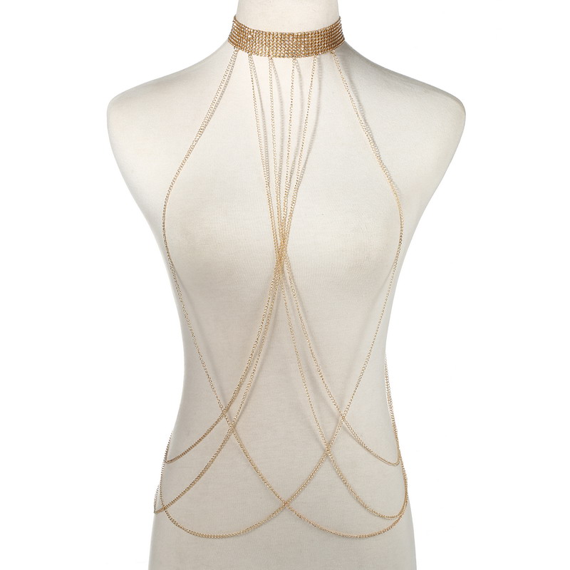 Chaîne de corps couleur or pou - Women'S Fashion Harness avis et prix