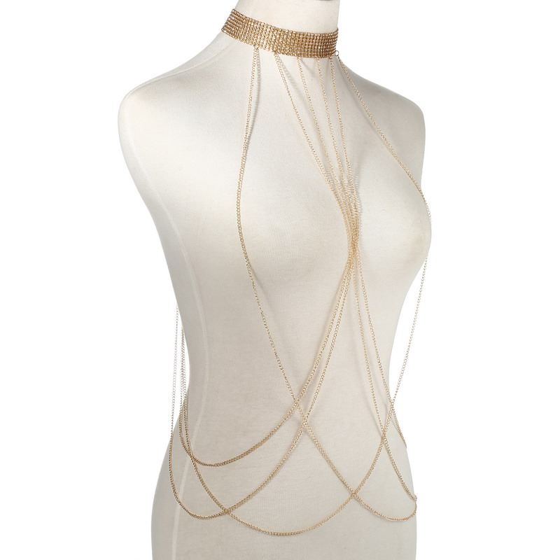 Chaîne de corps couleur or pou - Women'S Fashion Harness avis et prix