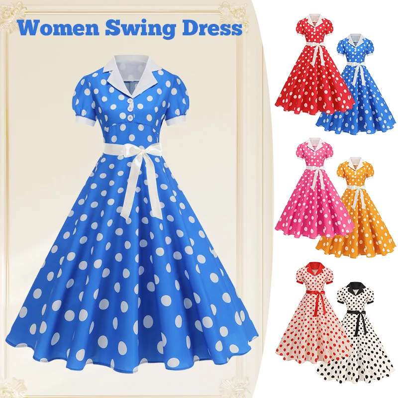 Vintage à pois robe d'été femm - Women'S Fashion In The 1950S avis et prix
