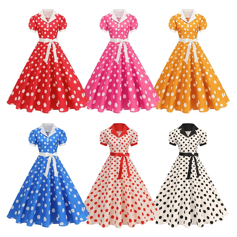 Vintage à pois robe d'été femm - Women'S Fashion In The 1950S avis et prix