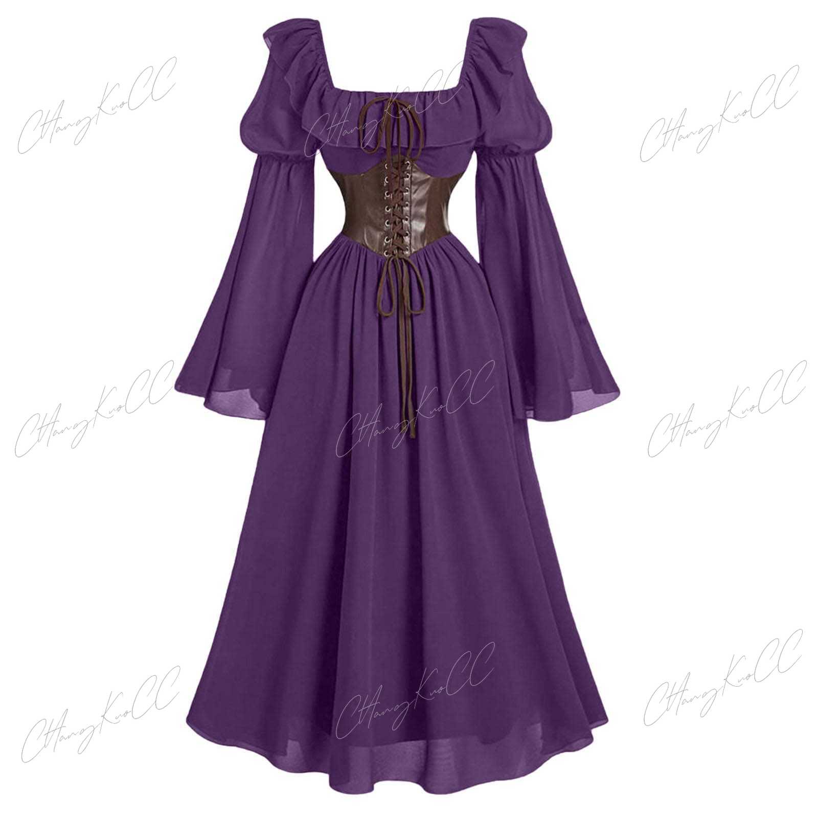 Robe médiévale à manches longu - Women'S Fashion Renaissance Period avis et prix