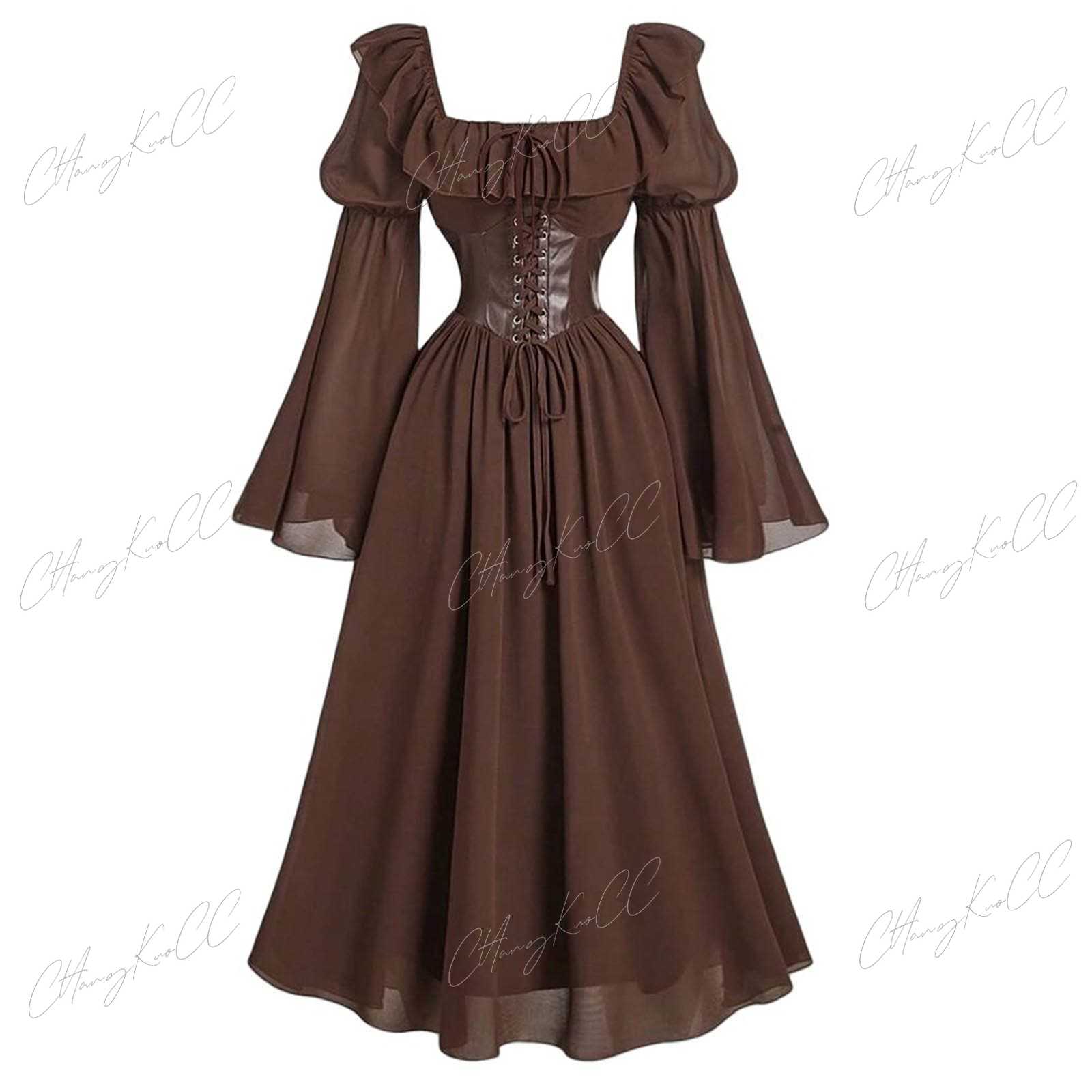 Robe médiévale à manches longu - Women'S Fashion Renaissance Period avis et prix