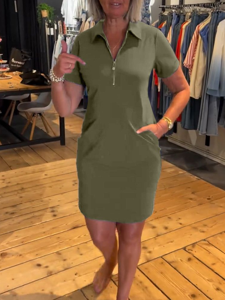 Nouvelle Robe Chemise Décontra - Women'S Fashion Quarter Zip avis et prix