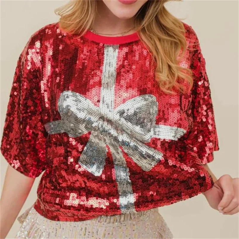 T-shirt à paillettes pour femm - Women'S Fashion Rugby Top avis et prix